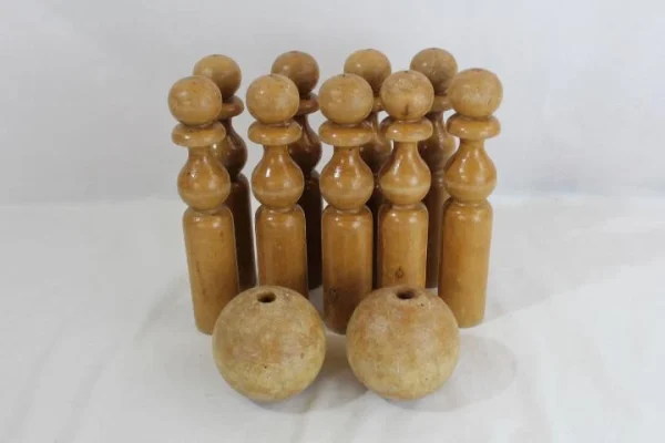 Vintage GICO Jeu De Quilles Bowling En Bois Pour Enfants, Et Adultes– Fabriqué En Europe soldes officiel 1