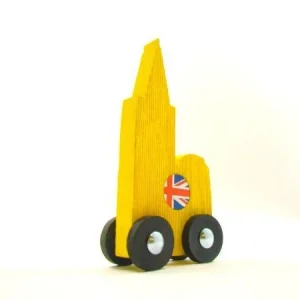 dernière tendance Libre Objet Cathédrale “So British”- Bois – Jaune – Création / Fait Main 8