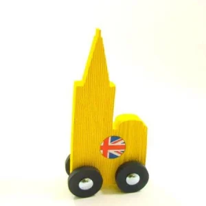 dernière tendance Libre Objet Cathédrale “So British”- Bois – Jaune – Création / Fait Main 12