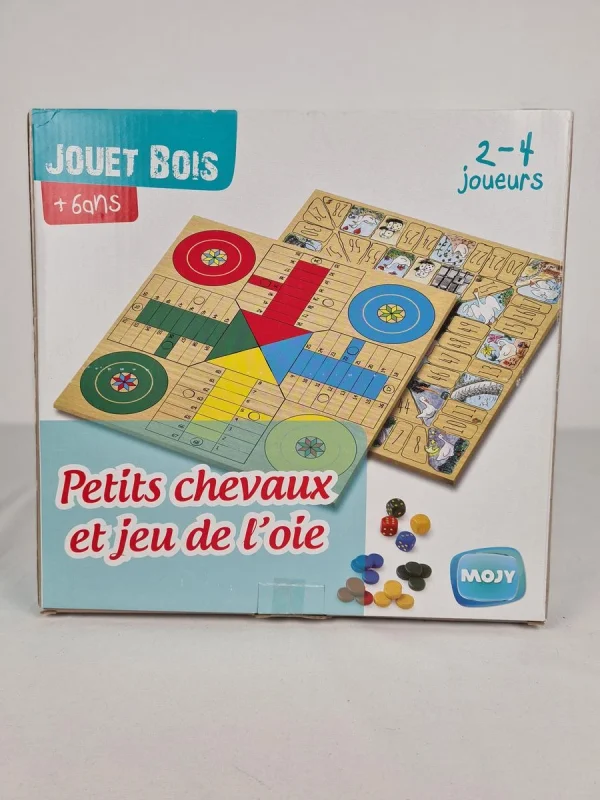 soldes Jeux De Société – Bois – Petits Chevaux Et Jeu De L’oie – Mojy. 1