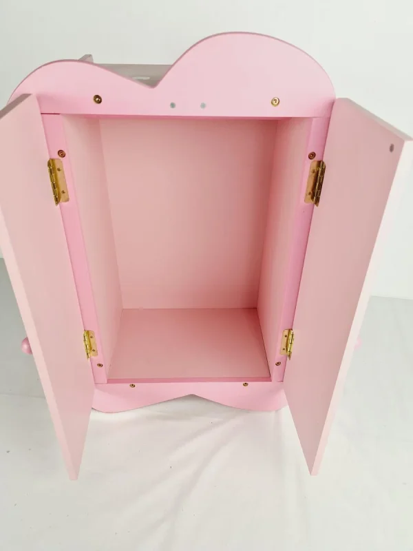 commentaire favorable Bois -Armoire Penderie Rose Pour Habilles De Poupées 3