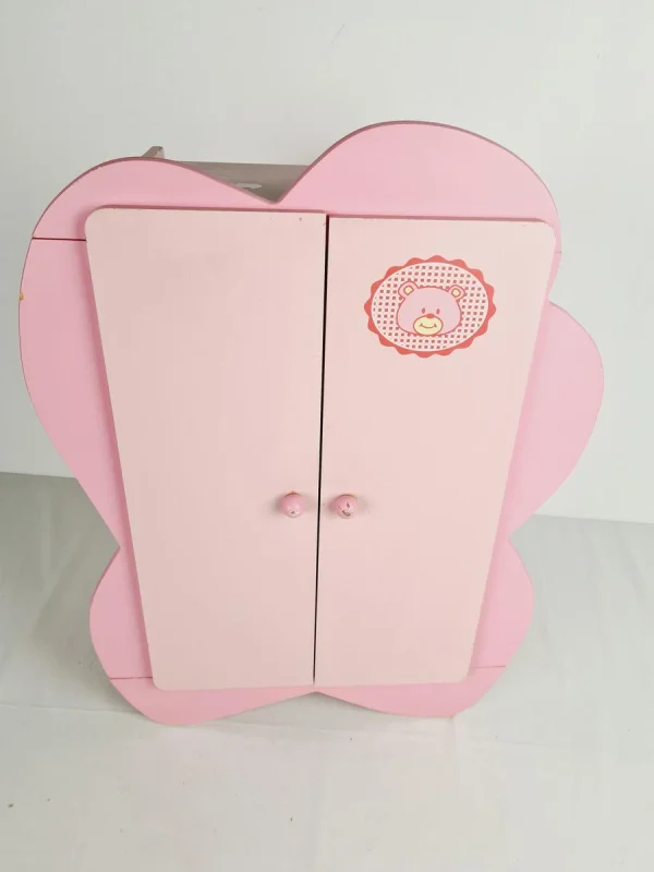 commentaire favorable Bois -Armoire Penderie Rose Pour Habilles De Poupées 1